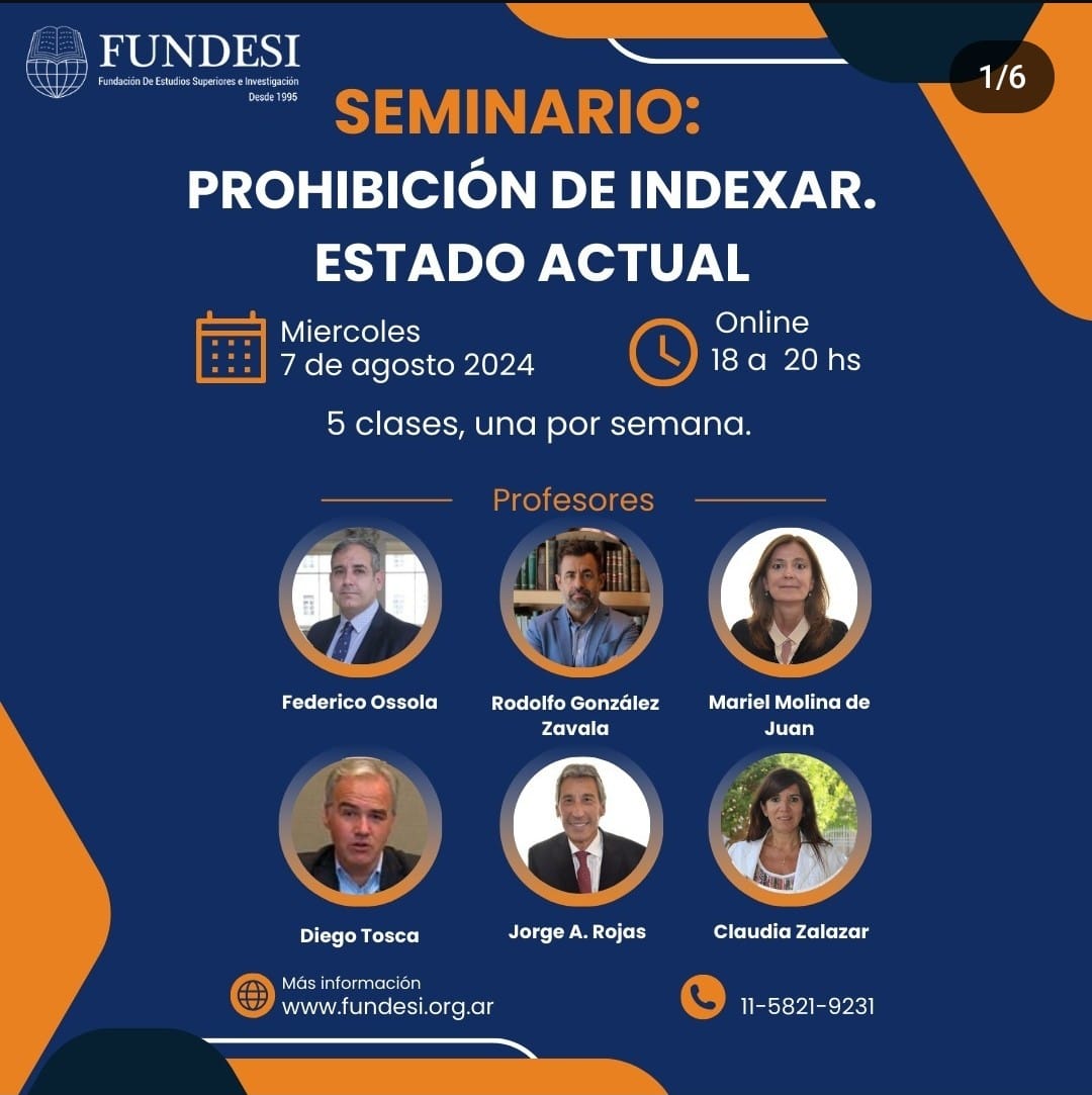 Seminario: “Prohibición de indexar. Estado actual”